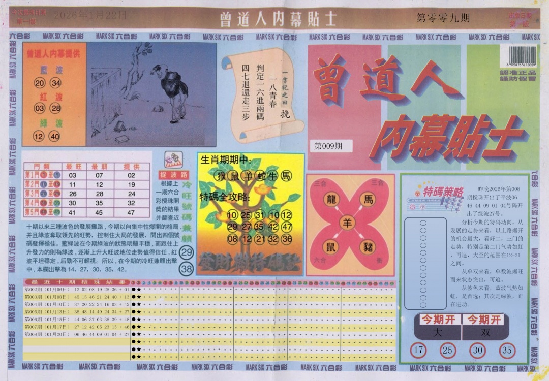 009期曾道人内幕贴士A[图]