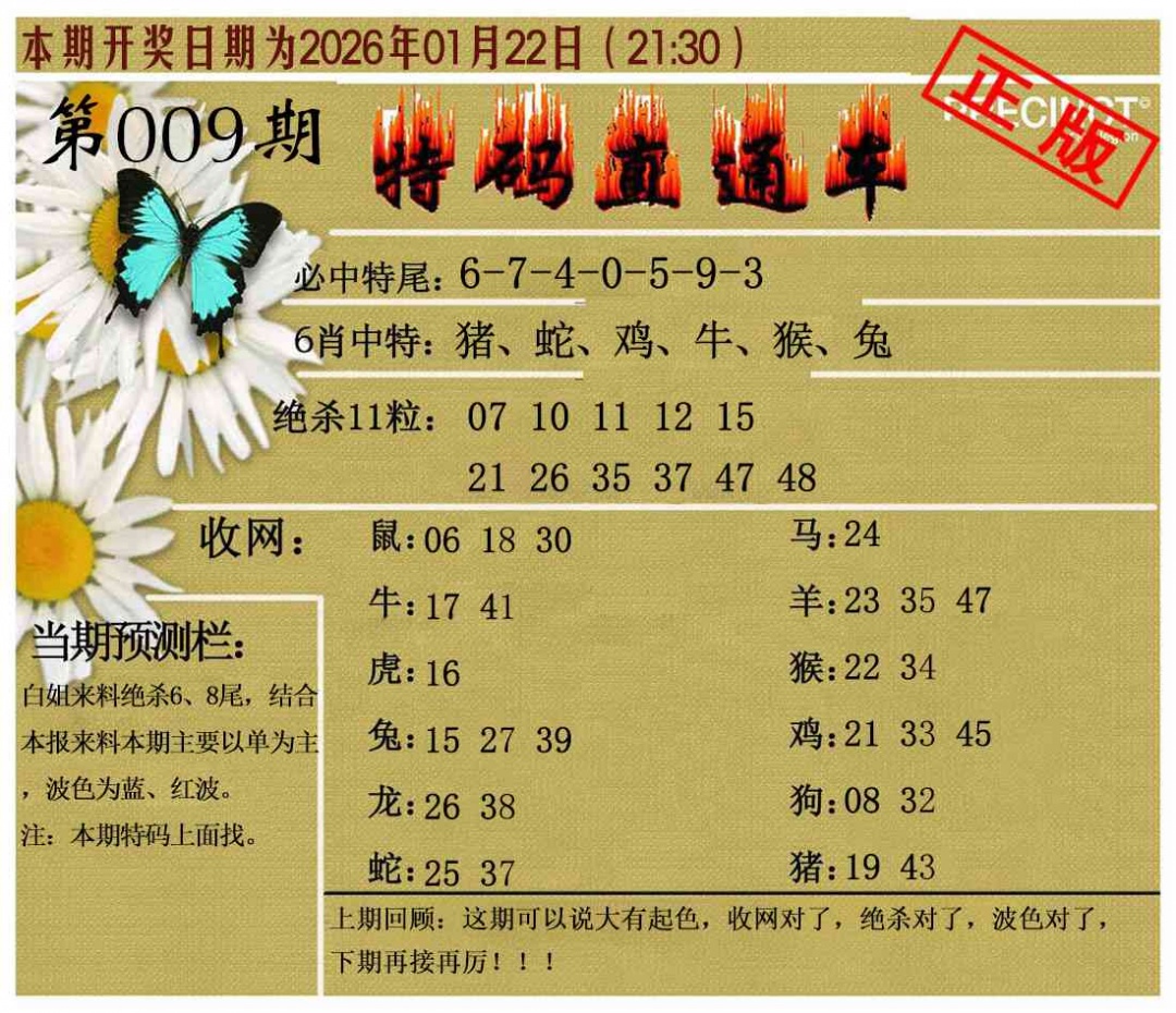 009期特码直通车[图]