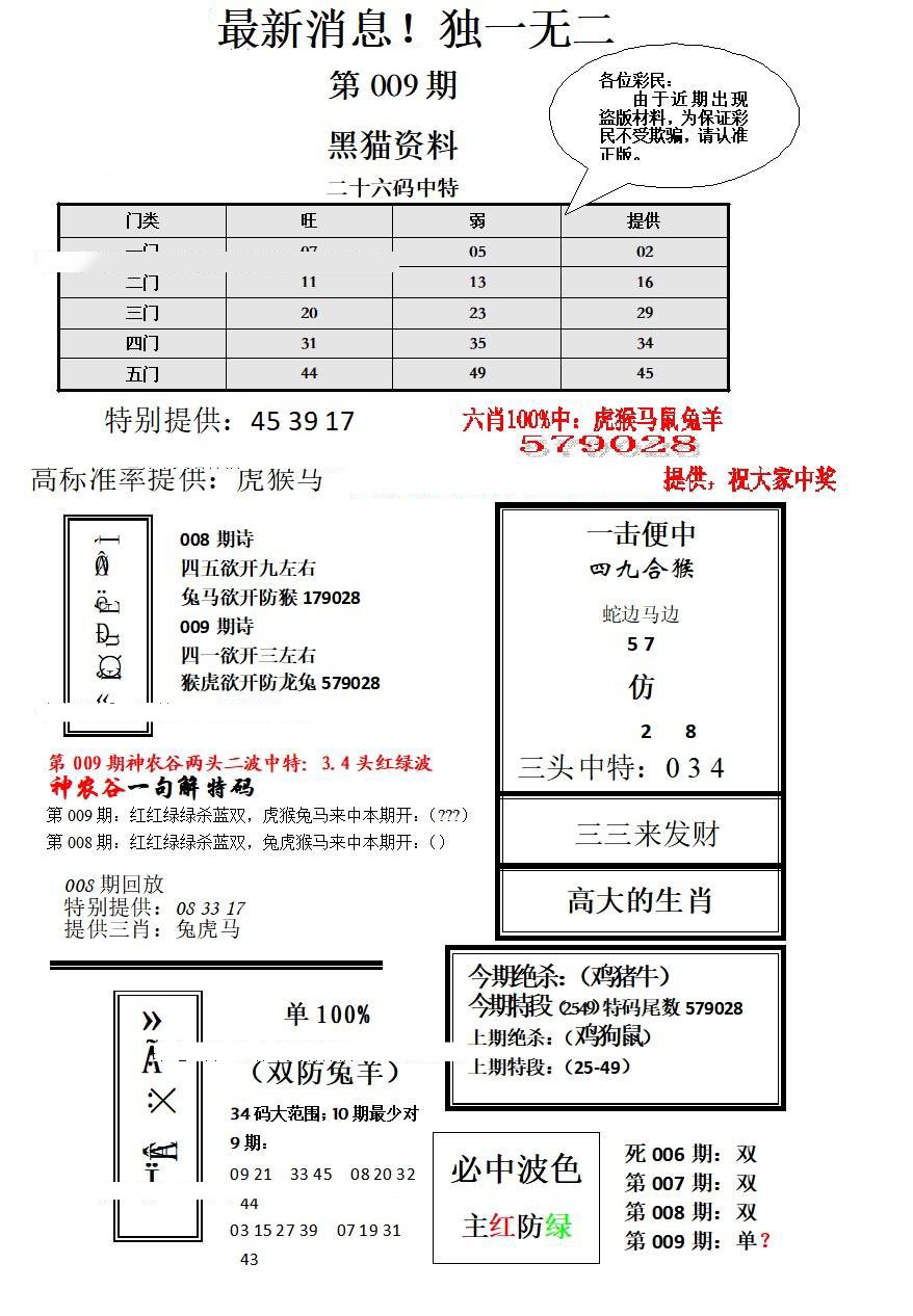 009期独一无二[图]