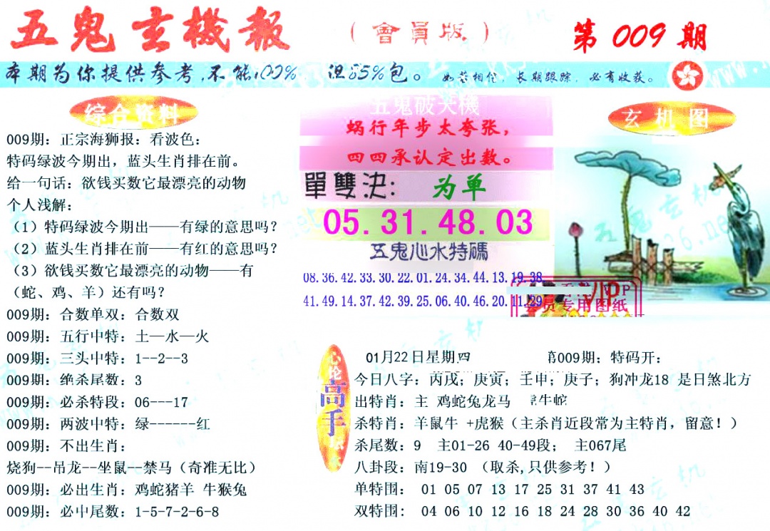 009期新五鬼玄机[图]