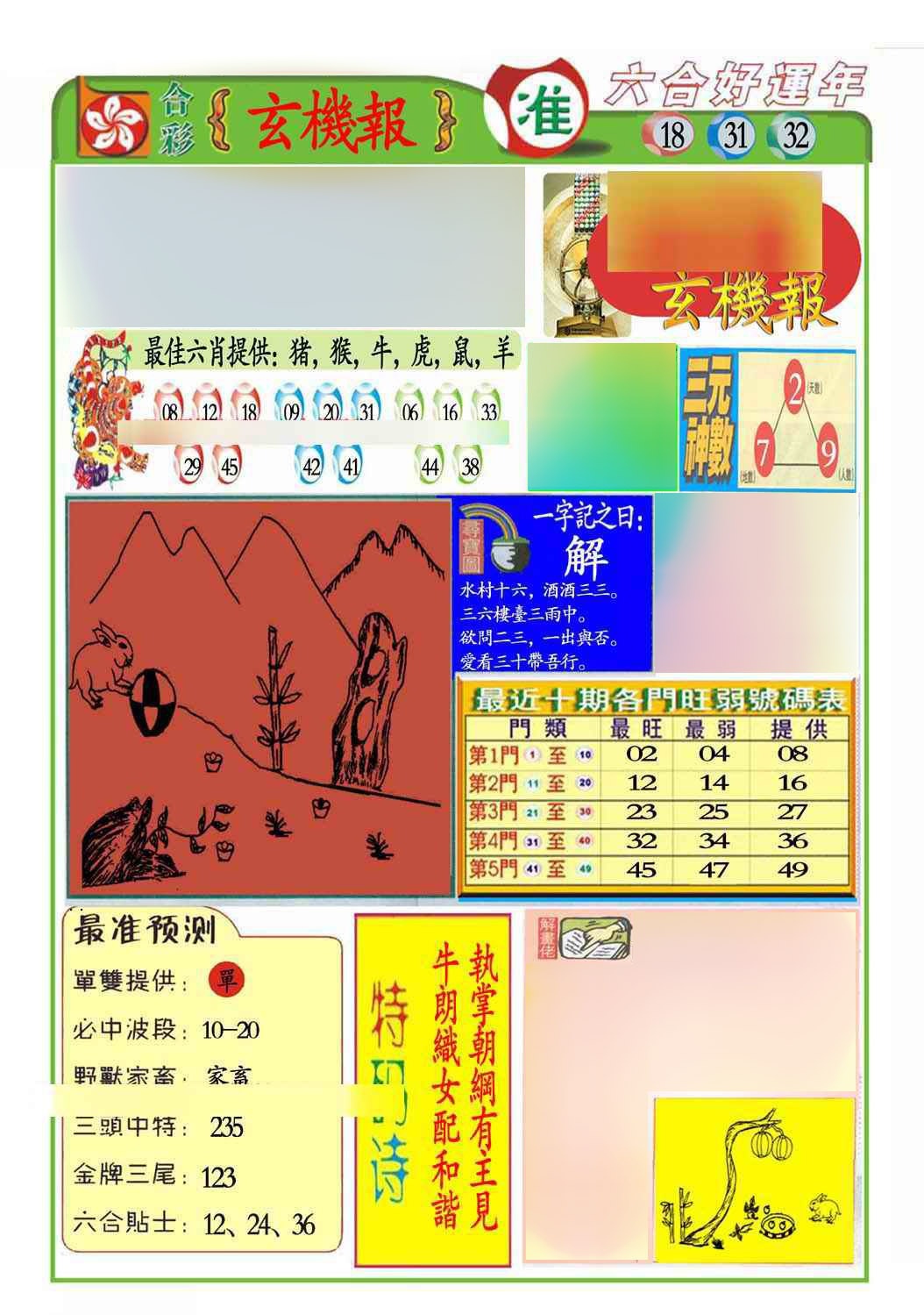 009期马经玄机报(新图推荐)[图]